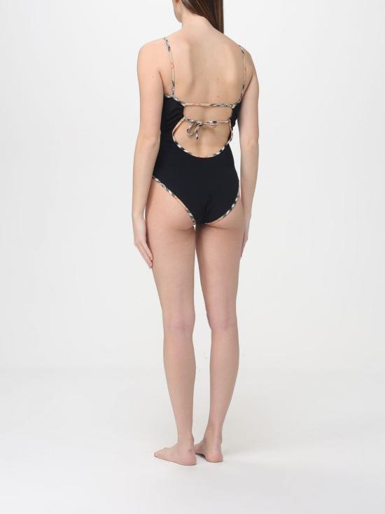 26SS 버버리 체크 트리밍 원피스 수영복 8118807 Black - BURBERRY