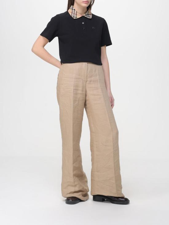 26SS 버버리 체크 칼라 코튼 폴로셔츠 8119392 Black - BURBERRY