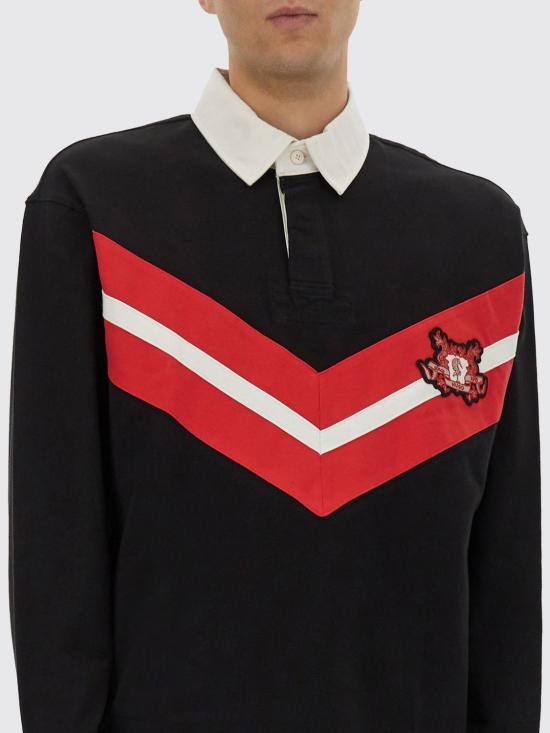 25FW 휴고보스 오버핏 럭비 스타일 긴팔 폴로셔츠 50542958 001 Black - HUGO BOSS