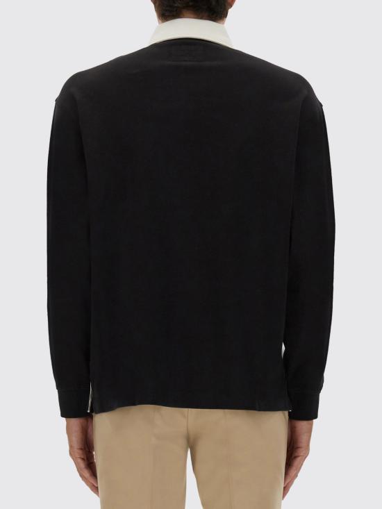 25FW 휴고보스 오버핏 럭비 스타일 긴팔 폴로셔츠 50542958 001 Black - HUGO BOSS