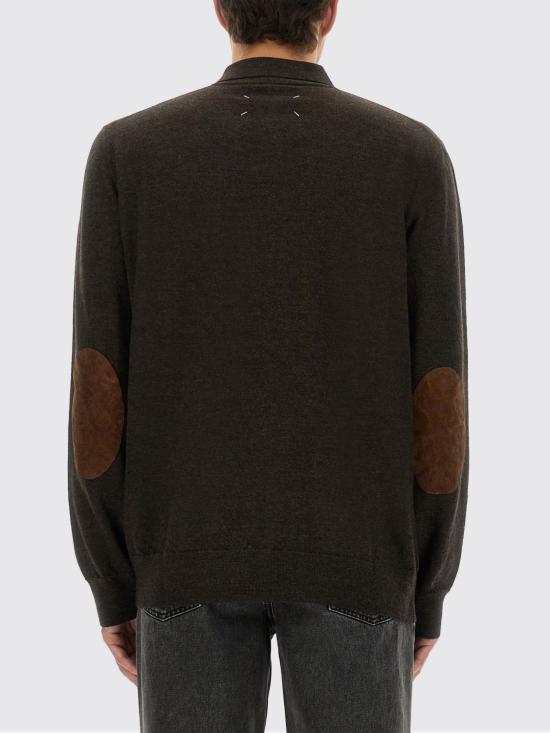 25FW 마르지엘라 엘보 패치 폴로 니트 S50GL0061M13098 144M Brown - MAISON MARGIELA