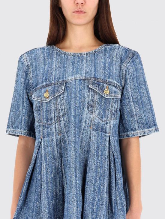 25FW 가니 롱 원피스 J1843 566 Blue - GANNI