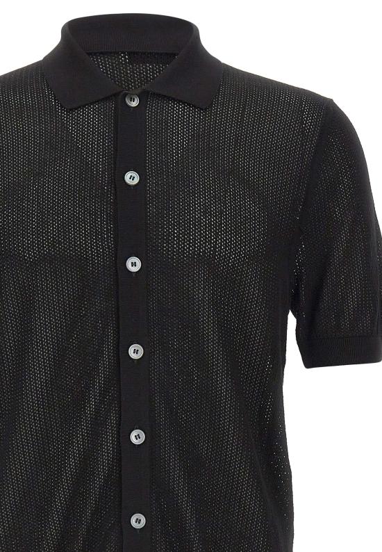 26SS 그랑싸쏘 반팔 셔츠 57180 20611099 Black - GRAN SASSO