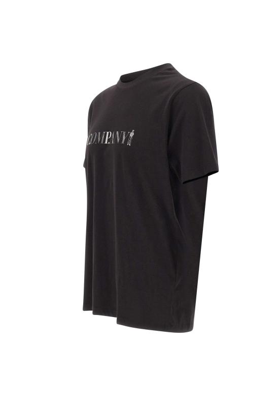 26SS 씨피 컴퍼니 30/1 저지 숏슬리브 로고 티셔츠 20CMTS085A 005100W999 Black - C.P. COMPANY
