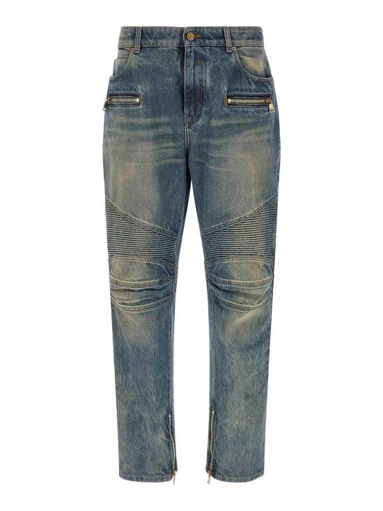 26SS 발망 데님 팬츠 GH1MI105DG10 6AW BLUE WASHED DOM