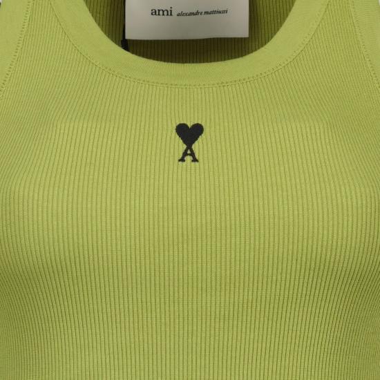 26SS 아미 ADC 코튼 탱크탑 FTP811 JE0117 A035 MATCHA DOM - AMI
