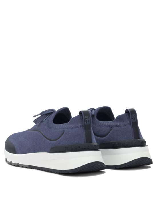 26SS 브루넬로 쿠치넬리 스니커즈 MZUAUFO340CIK60 Blue - BRUNELLO CUCINELLI