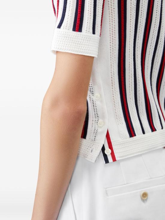 26SS 톰브라운 폴로 티셔츠 FKP136E Y3021100 White - THOM BROWNE