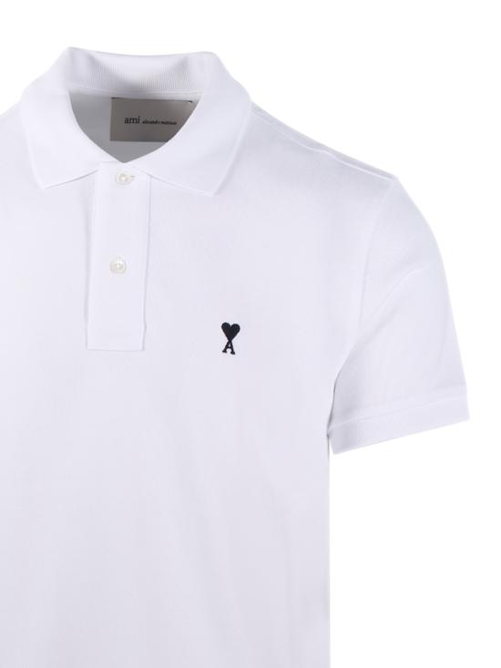 26SS 아미 스몰 하트 로고 폴로 티셔츠 HPL411 760 100 WHITE - AMI