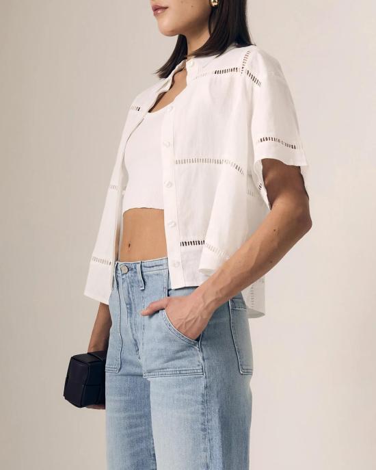  르장 탑 르 장 리넨 아이렛 셔츠 - LE JEAN