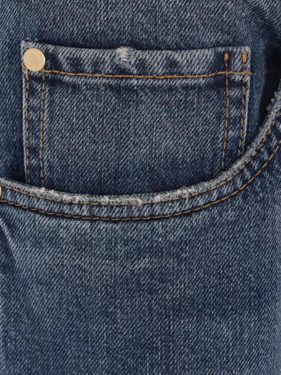  브루넬로 쿠치넬리 데님 팬츠 컨템포러리 플레어 진 에이징 블루 데님 - BRUNELLO CUCINELLI