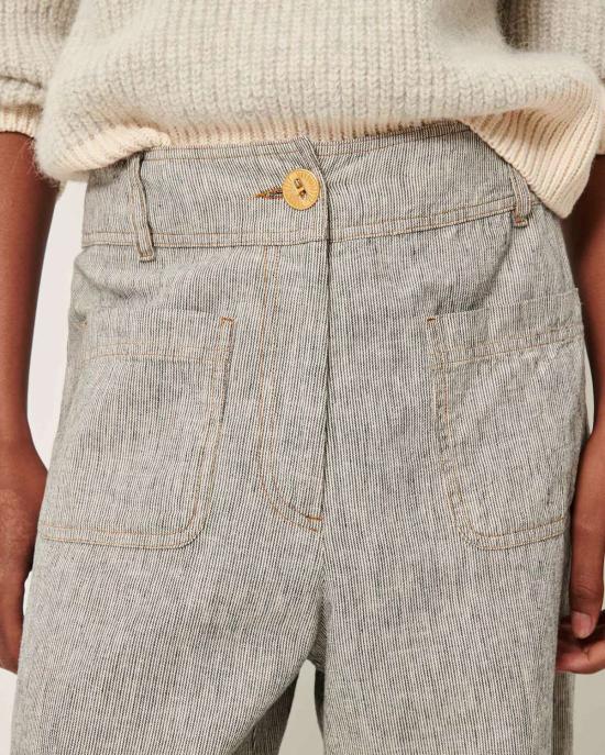  세선 스트레이트 팬츠 세순 만하티 와이드 팬츠 화이트/블랙 - SESSUN