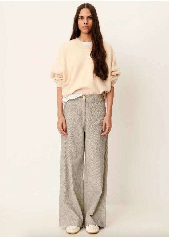  세선 스트레이트 팬츠 세순 만하티 와이드 팬츠 화이트/블랙