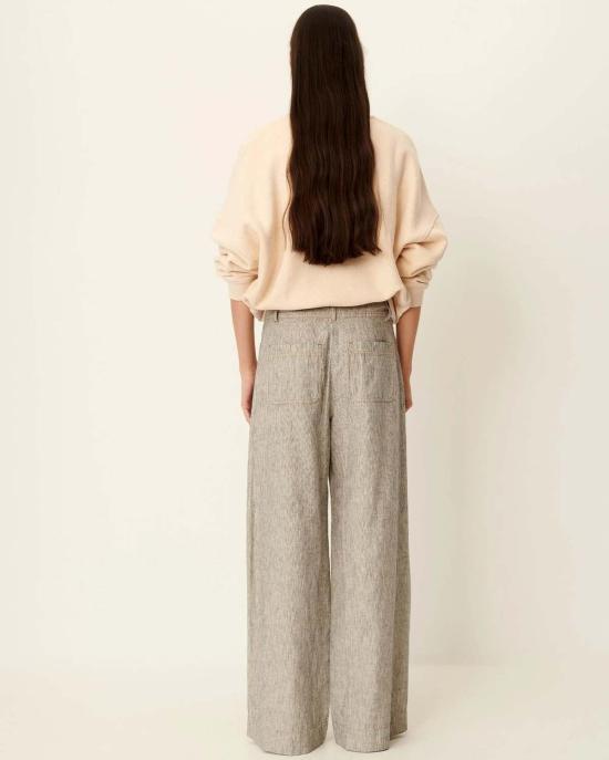  세선 스트레이트 팬츠 세순 만하티 와이드 팬츠 화이트/블랙 - SESSUN