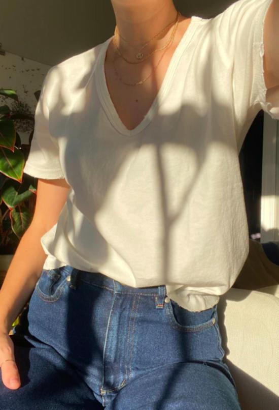  르 본 숍 반팔 티셔츠 Le Bon Shoppe 빈티지 라비 티셔츠 화이트 - Le Bon Shoppe