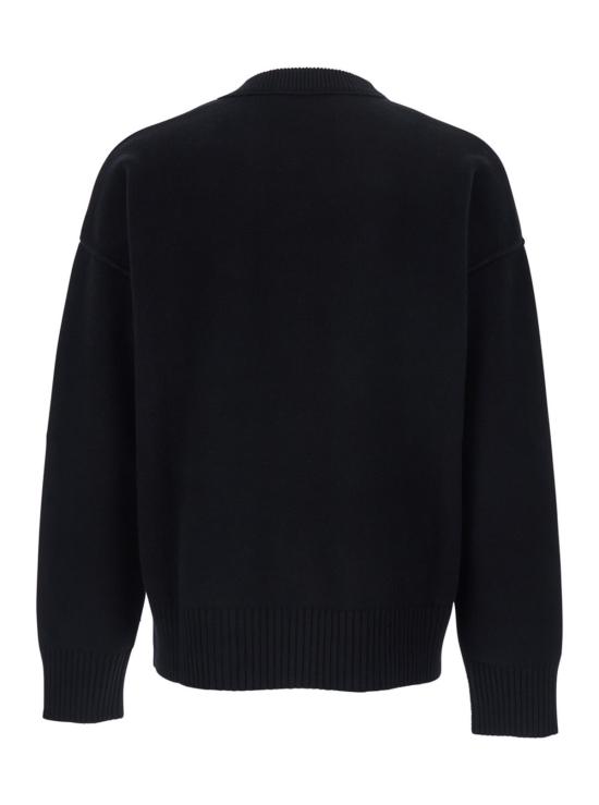  아미 스웨터 알렉상드르 마티우시 크루넥  (ADC 자수 장식, 울 소재, 블랙) - AMI