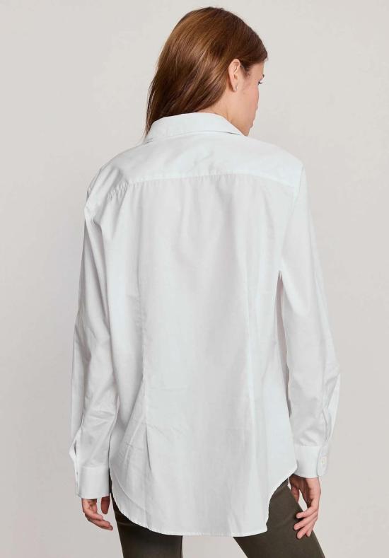  더 셔츠 블라우스 셔츠 보이프렌드 셔츠 비수 자수 탑 화이트 비수 자수 - THE SHIRT