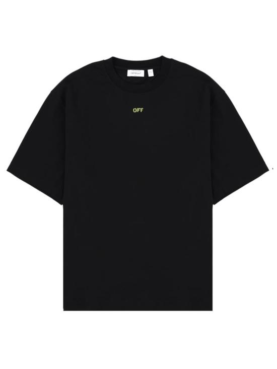  오프화이트 반팔 티셔츠 로고 티셔츠 블랙
