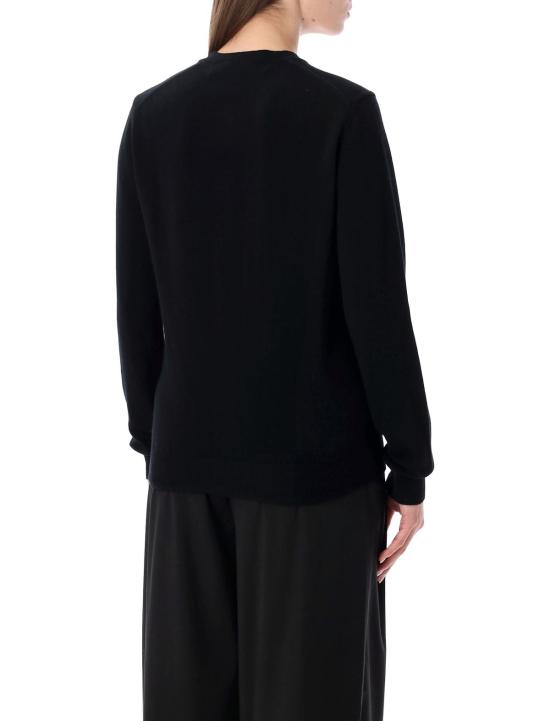  꼼데가르송 가디건 플레이 울  크리스탈 하트 장식 블랙 - COMME DES GARCONS