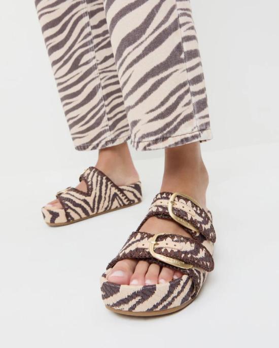  로플러랜달 샌들 로플러 랜달 니코 투 밴드  빈티지 지브라 - LOEFFLER RANDALL