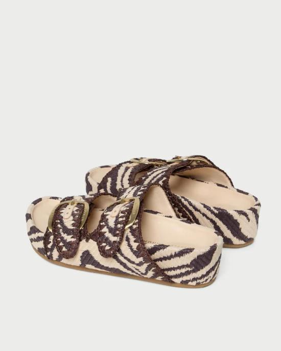  로플러랜달 샌들 로플러 랜달 니코 투 밴드  빈티지 지브라 - LOEFFLER RANDALL