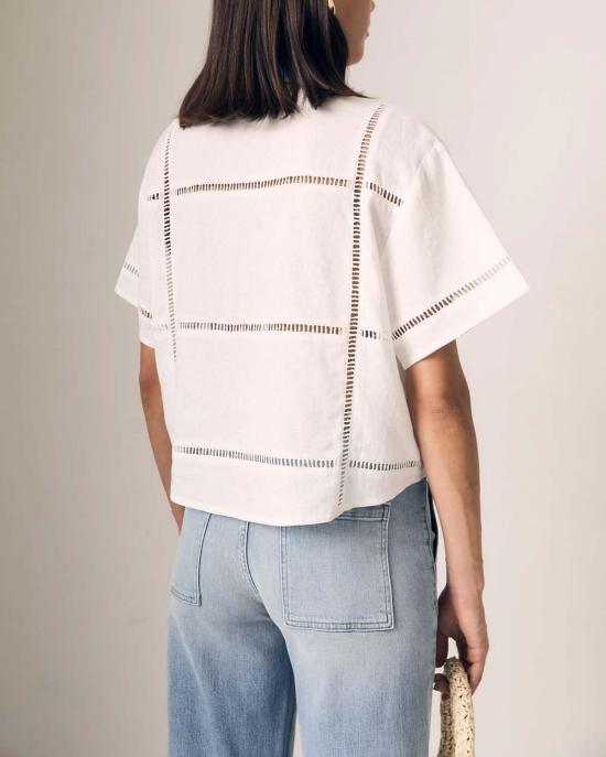  르장 블라우스 르 장 리넨 아이렛 셔츠 - LE JEAN