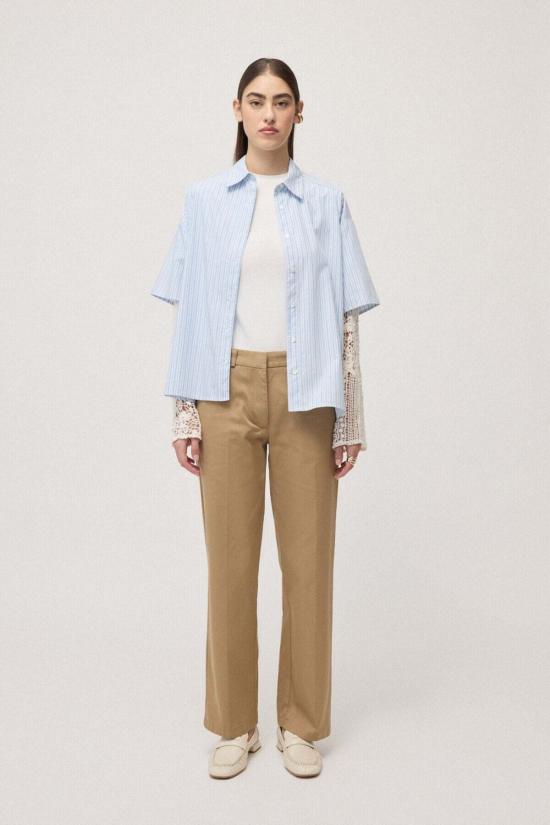  오또다메 탑 오토다메 스트라이프 셔츠 마크라메 셔츠 - OTTOD'AME