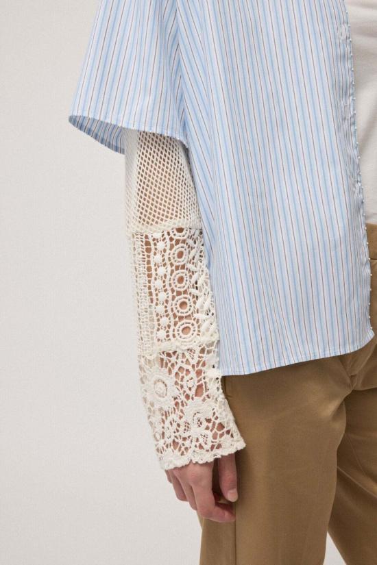  오또다메 탑 오토다메 스트라이프 셔츠 마크라메 셔츠 - OTTOD'AME