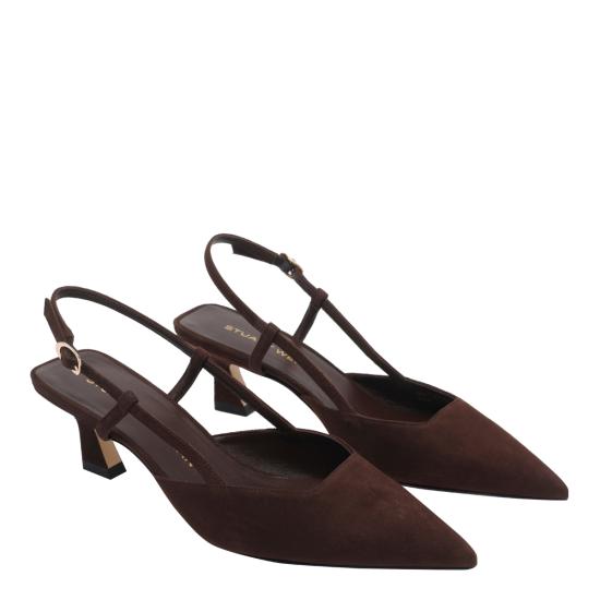 26SS 스튜어트 와이츠먼 힐/펌프스 SJ433 VINNIE 50 SLINGBACK SUEWAL Brown - STUART WEITZMAN