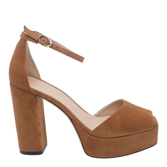 26SS 스튜어트 와이츠먼 힐/펌프스 SN123 SABRINA ANKLE STRAP PLATFORM SUEQPI Brown