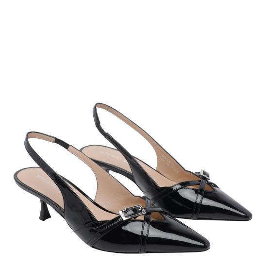 26SS 스튜어트 와이츠먼 힐/펌프스 SM977 GEORGIE SLINGBACK PATBLK Black - STUART WEITZMAN