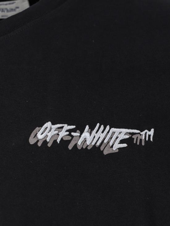  오프화이트 반팔 티셔츠 코튼 티셔츠 블랙 - OFF WHITE