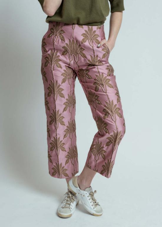  오디 스트레이트 팬츠 오데 마텔라세 팜스 팬츠 로즈쿼츠