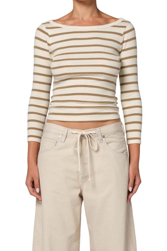  시티즌 오브 휴머니티 긴팔 티셔츠 보트넥 슬림 티셔츠 - CITIZEN OF HUMANITY