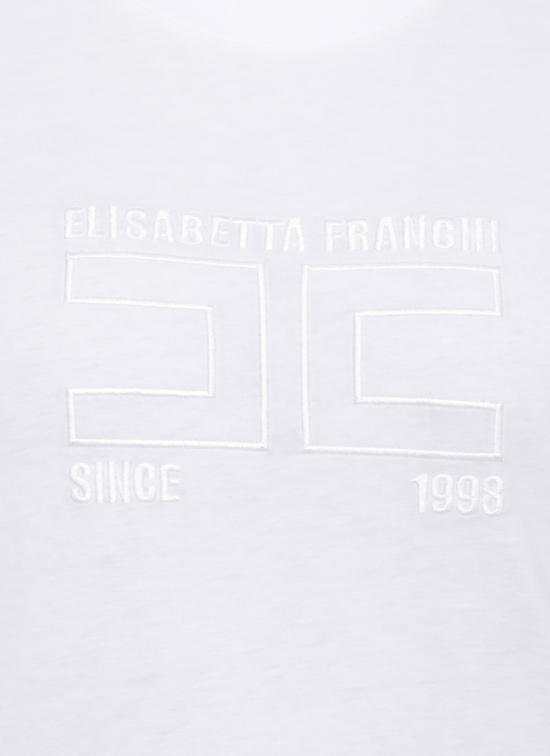 26SS 엘리자베타프랜치 반팔 티셔츠 MA71G61E2 270 White - ELISABETTA FRANCHI