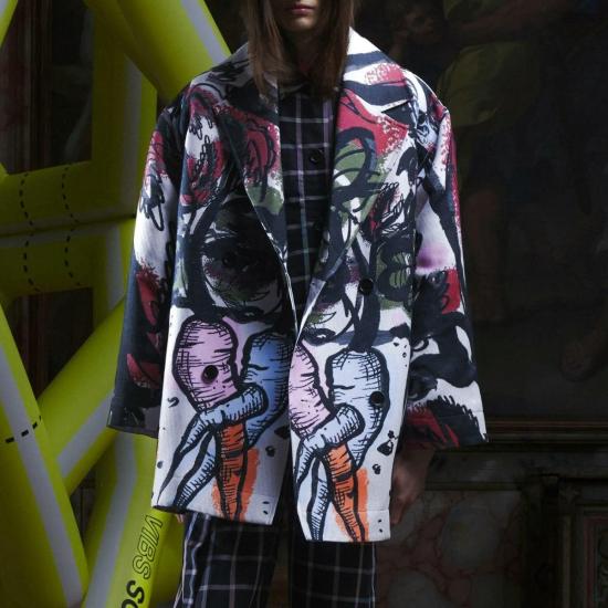  헨릭 빕스코브 코트 Henrik Vibskov 케어  당근 멀티컬러 - HENRIK VIBSKOV