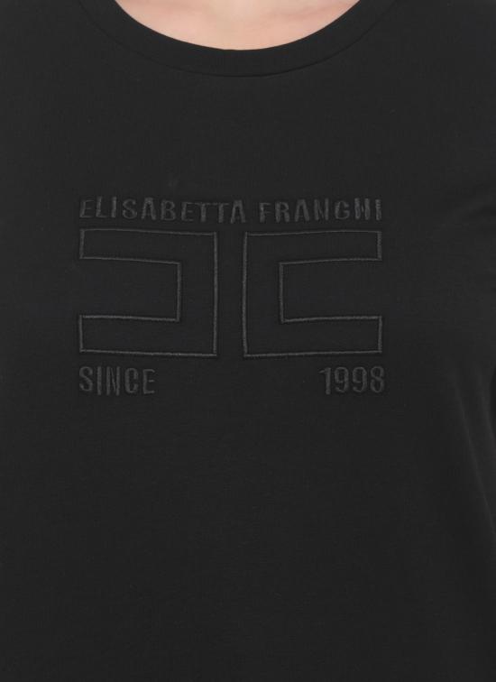 26SS 엘리자베타프랜치 반팔 티셔츠 MA71G61E2 110 Black - ELISABETTA FRANCHI