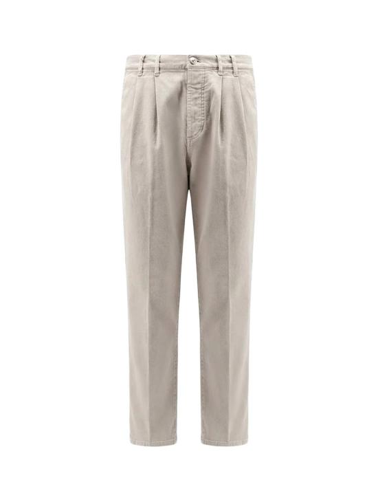  브루넬로 쿠치넬리 스트레이트 팬츠 Brunello Cucinelli 스트레치 캔버스 팬츠 Brownfreddo