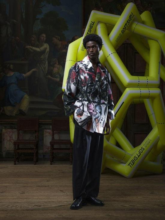  헨릭 빕스코브 코트 Henrik Vibskov 케어  당근  멀티컬러 - HENRIK VIBSKOV