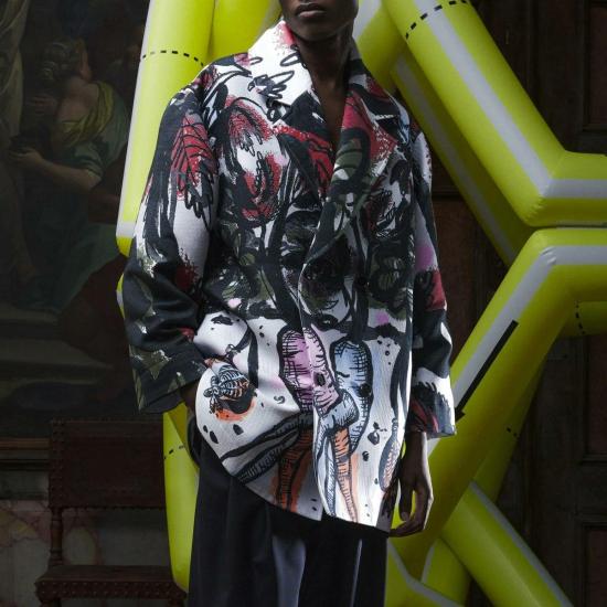  헨릭 빕스코브 코트 Henrik Vibskov 케어  당근  멀티컬러 - HENRIK VIBSKOV