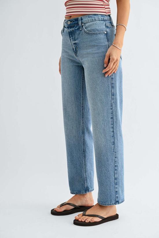  저스트 블랙 데님 데님 팬츠 클래식 스트레이트 레그 진 - JUST BLACK DENIM