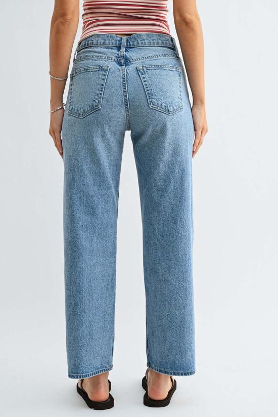  저스트 블랙 데님 데님 팬츠 클래식 스트레이트 레그 진 - JUST BLACK DENIM