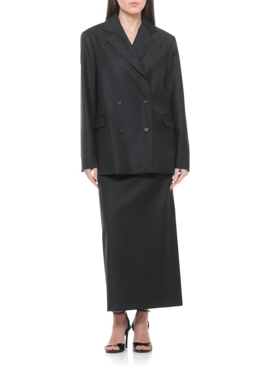 26SS 루루 드 세종 미디 스커트 CARA BLACK MELANGE Black - LOULOU DE SAISON