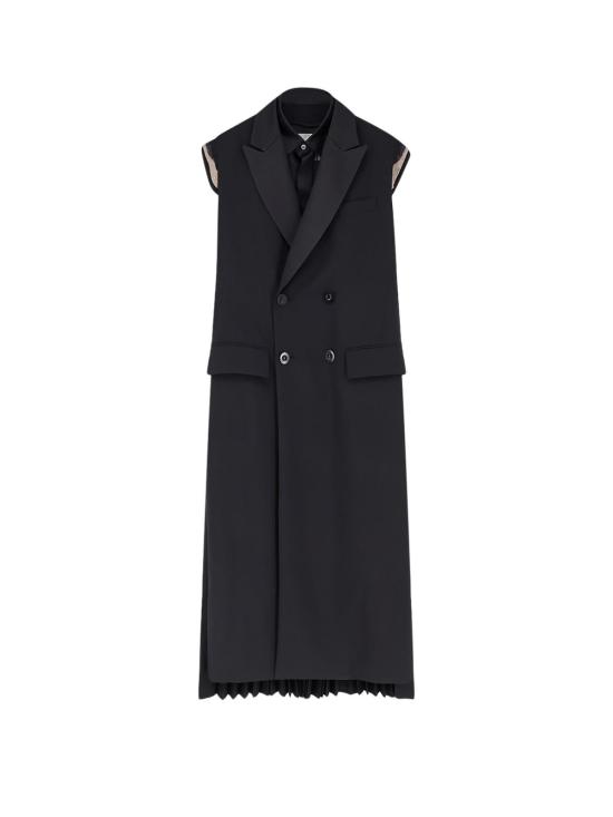  사카이 수트 자켓 울 블렌드 블레이저 드레스 블랙