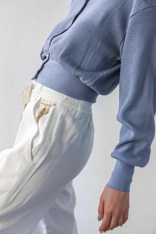  노블 가디건 와플 세일러  페블 블루 - NOBLE