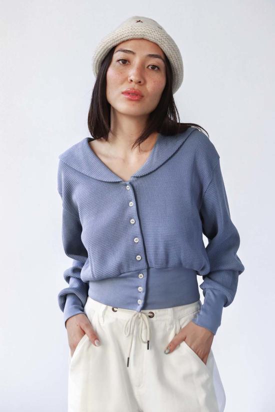  Noble 가디건 노블 와플 세일러  페블 블루 - OTHER BRANDS