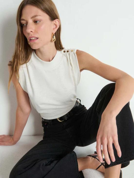  네이션 리미티드 민소매 티셔츠 네이션 주식회사 미카 버튼드 탱크