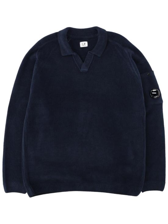 26SS 씨피 컴퍼니 코튼 셔닐 폴로 렌즈 스웨터 20CMKN118A 005687G889 BLUE