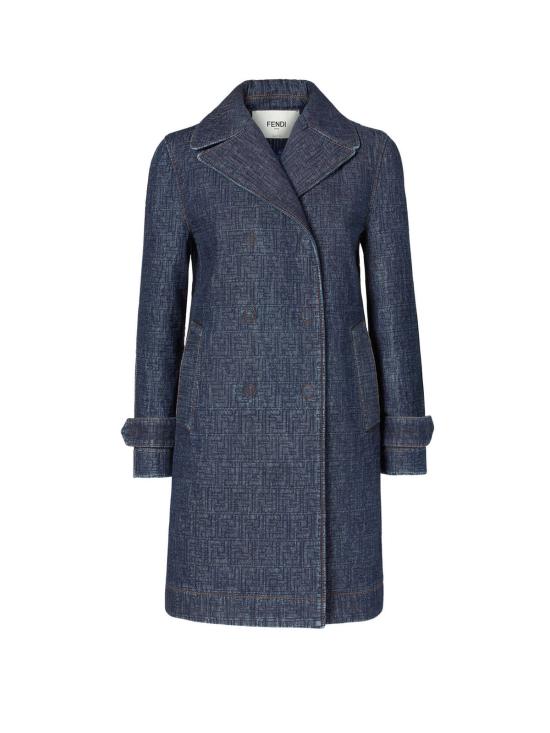  펜디 수트 자켓 FF 패딩 데님 카반 블레이저 블루베리 26