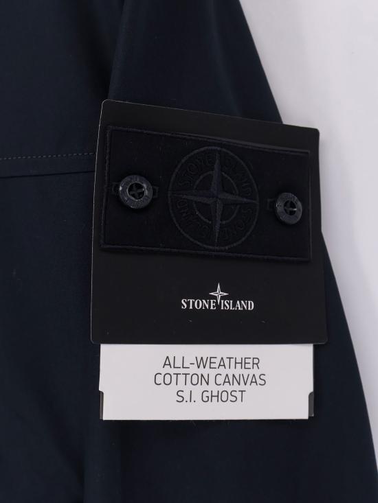  스톤 아일랜드 자켓 올 웨더 코튼 캔버스 S.I. 고스트 재킷 블루 - STONE ISLAND